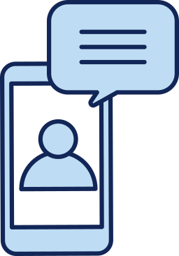 Smartphone envoyant un SMS.